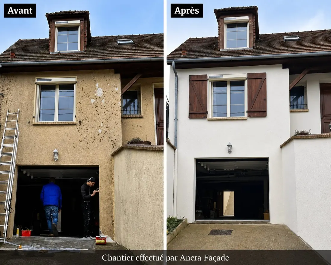 Exemple de peinture de façade réalisée par Ancra Façade