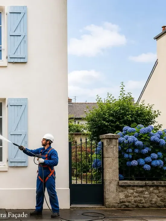 Traitement de façade, nettoyage haute pression - après